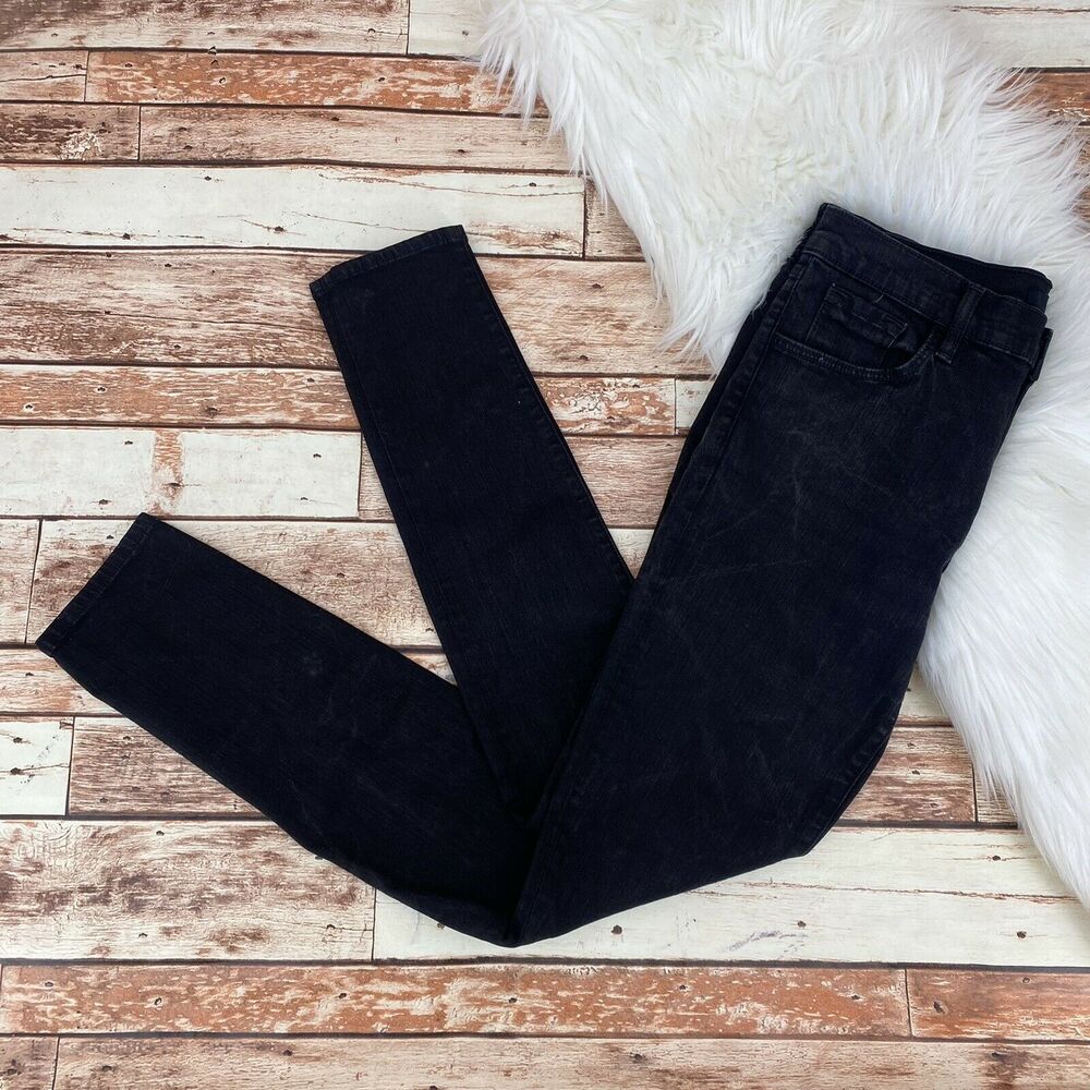 J. Brand Women's Mid Rise Skinny Jeans Size 28 Vanity Wash Black Stretch Zip Fly
